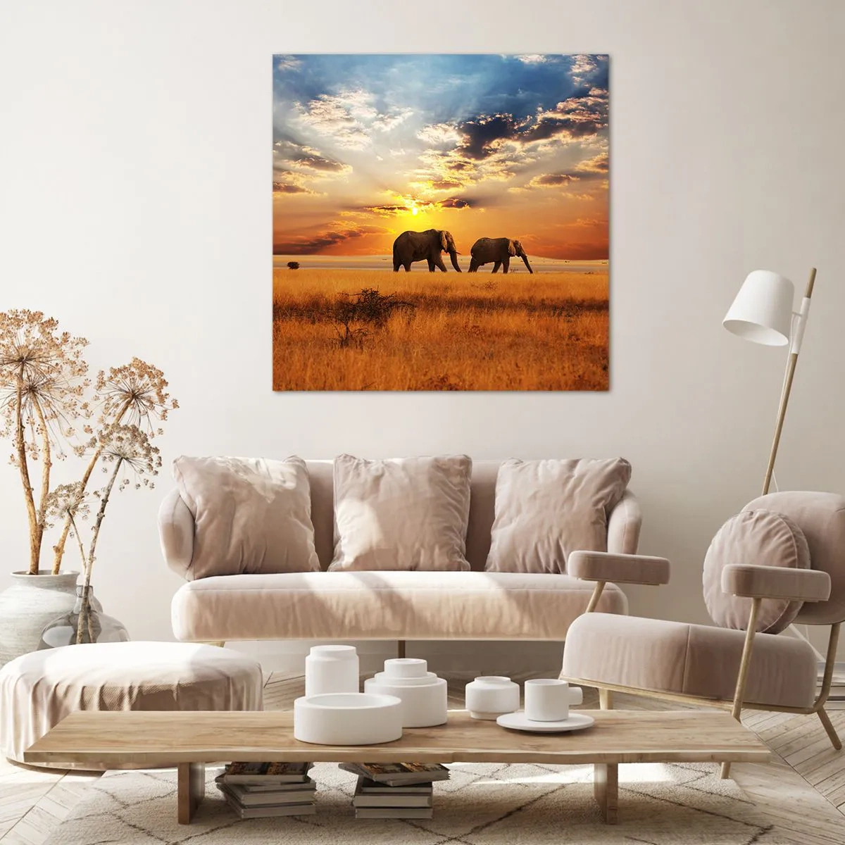 Cuadro sobre lienzo - Impresión de Imagen - Un paseo en familia - 60x60 cm