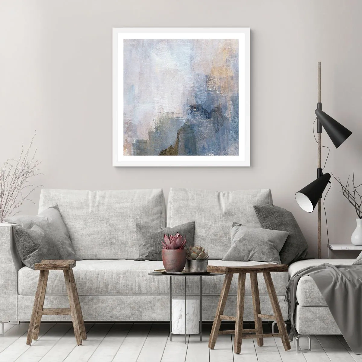 Póster en marco blanco - Tonos de color - 60x60 cm