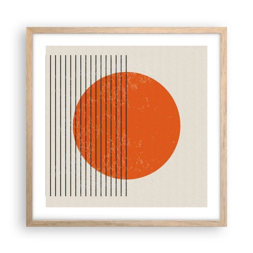 Póster en marco roble claro - Siempre el sol - 50x50 cm