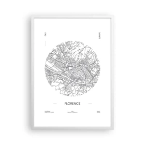 Póster en marco blanco - Anatomía de Florencia - 50x70 cm