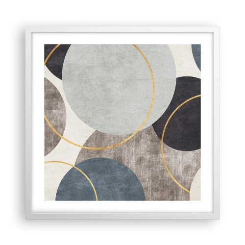 Póster en marco blanco - Círculo tras círculo - 50x50 cm