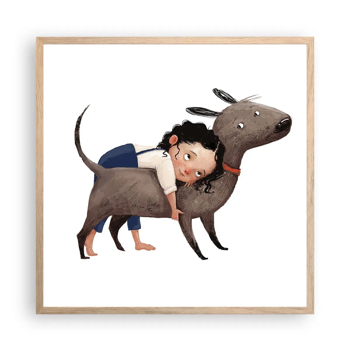 Póster en marco roble claro - Mejores amigos - 60x60 cm