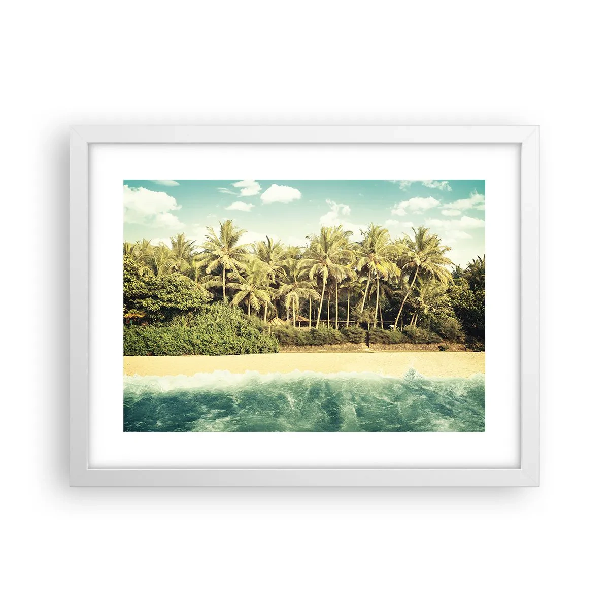 Póster en marco blanco - ¿Qué tal aquí? - 40x30 cm