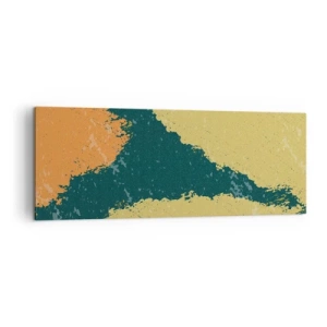 Cuadro sobre lienzo - Impresión de Imagen - Manchas abstractas en colores terrosos y verdes - 140x50cm - Abstracción - a cámara lenta - Decoración de pared moderna para salón y dormitorio ARTTOR