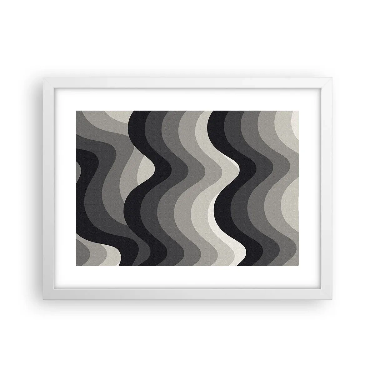 Póster en marco blanco - Ola tras ola - 40x30 cm