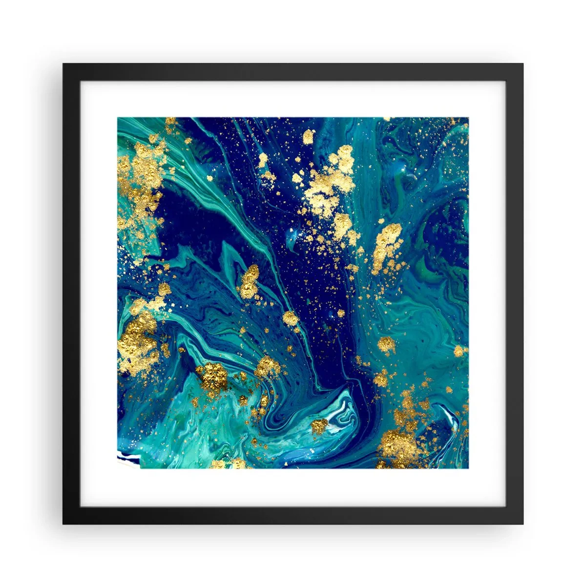 Póster en marco negro - Pétalos de sol - 40x40 cm