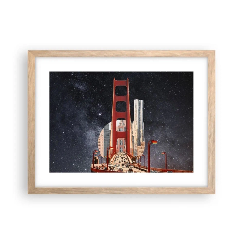 Póster en marco roble claro - Siempre en el centro - 40x30 cm