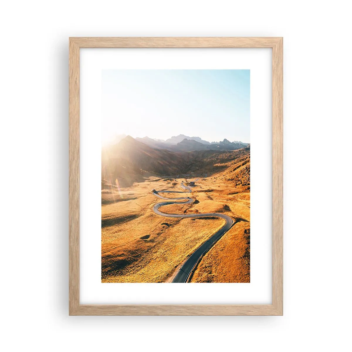 Póster en marco roble claro - En un valle dorado - 30x40 cm