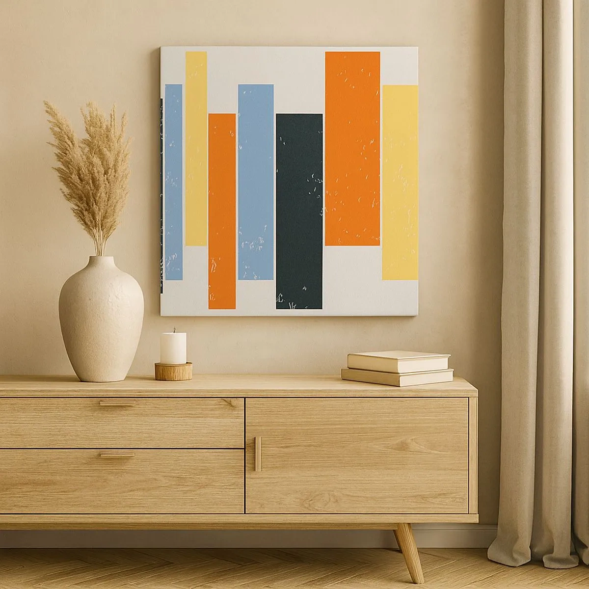 Cuadro sobre lienzo - Impresión de Imagen - Barras multicolor - 30x30 cm