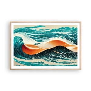 Póster en marco roble claro - El sueño de un surfista - 91x61 cm