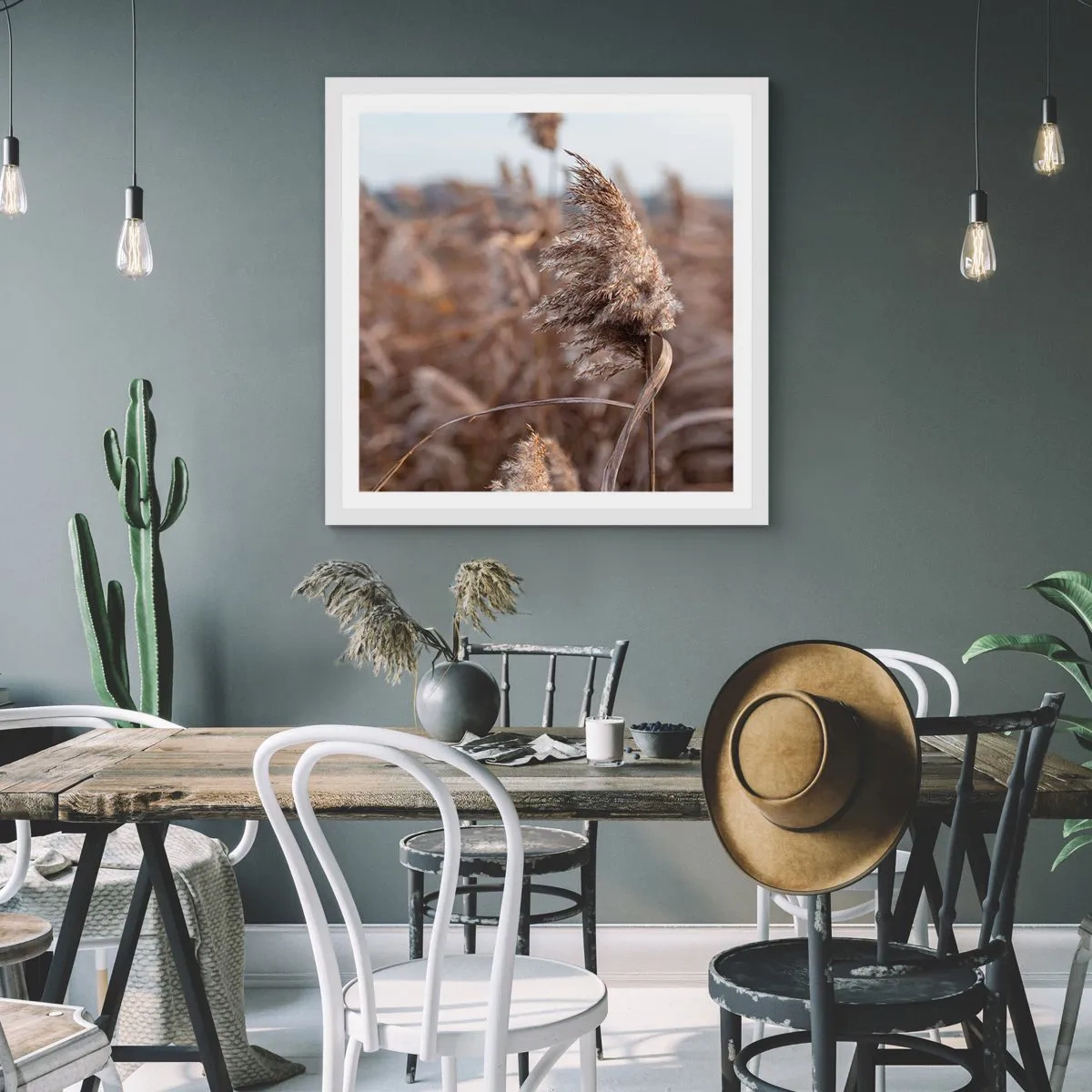 Póster en marco blanco - Es hora de volar con el viento - 50x50 cm