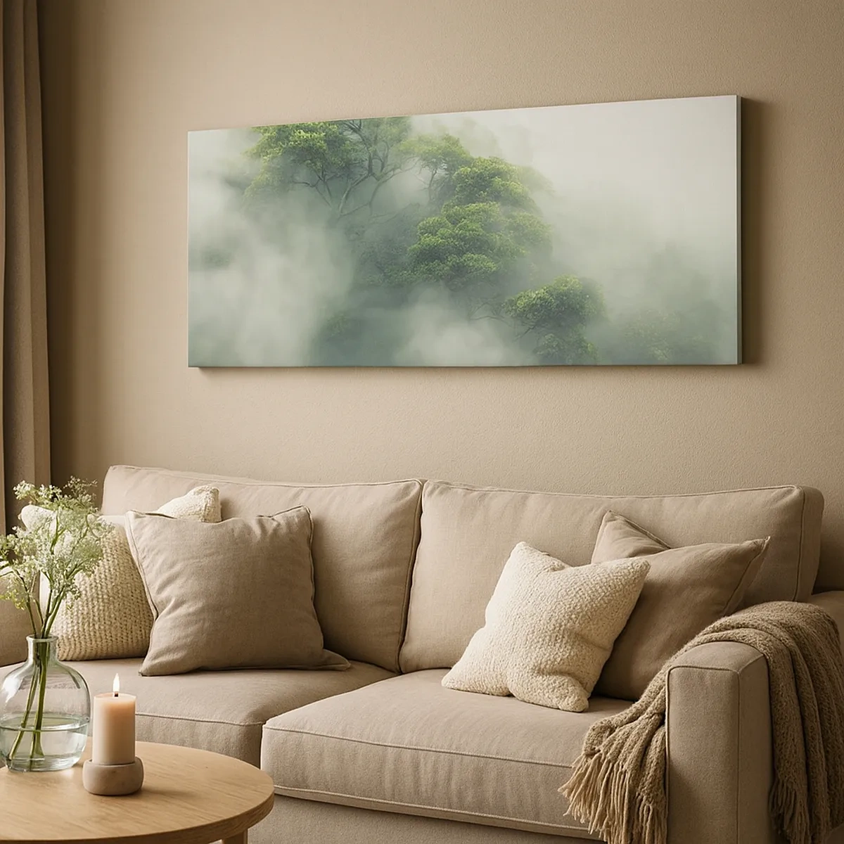 Cuadro sobre lienzo - Impresión de Imagen - Envuelto en niebla - 30x30 cm