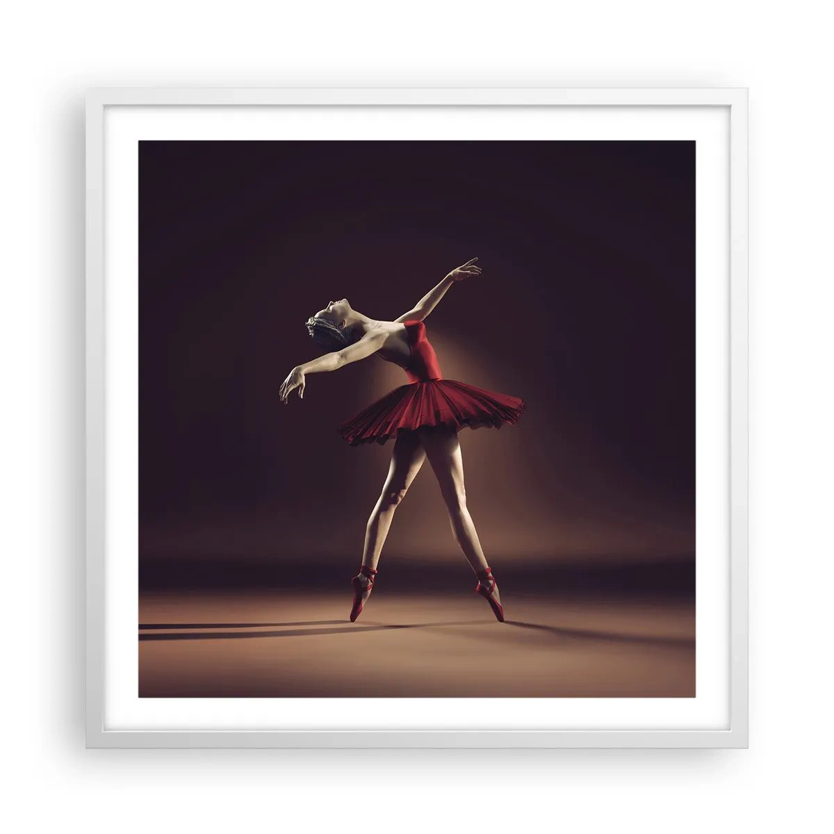 Póster en marco blanco - Primera bailarina - 60x60 cm