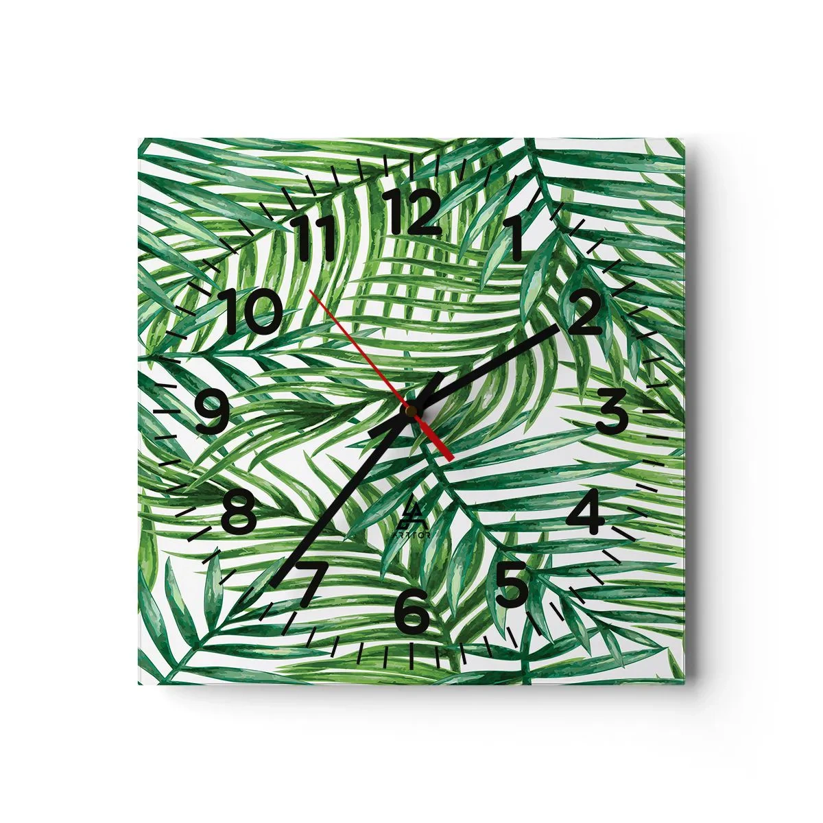 Reloj de pared - Reloj de vidrio - Bajo el verde - 30x30 cm