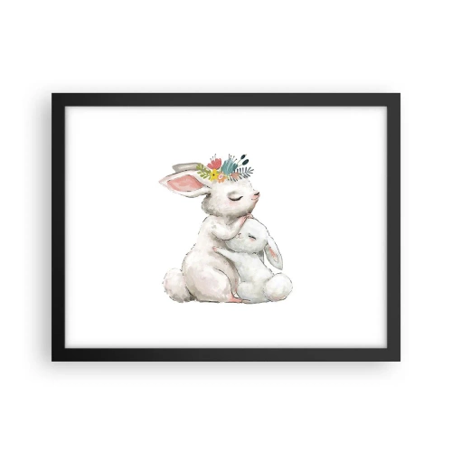 Póster en marco negro - En ningún lugar mejor que con mamá - 40x30 cm