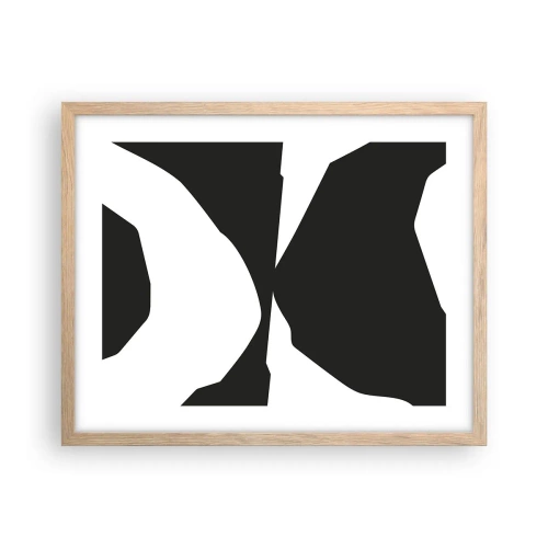 Póster en marco roble claro - Positivo-negativo - 50x40 cm