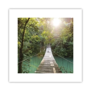 Póster - Sobre el agua azul hacia el bosque - 30x30 cm