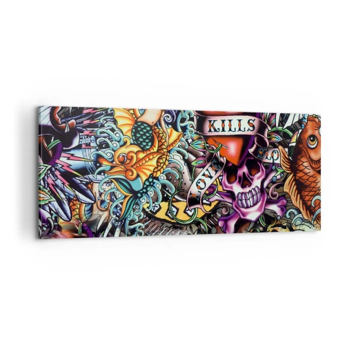 Cuadro sobre lienzo - Impresión de Imagen - El sueño de un tatuador - 100x40 cm