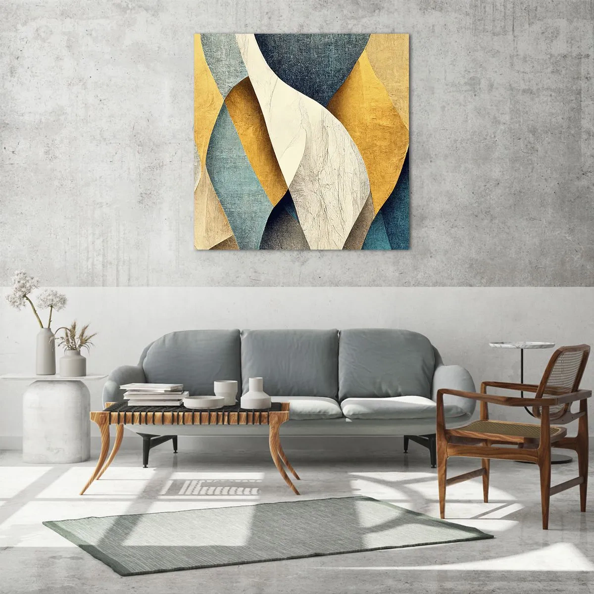 Cuadro sobre vidrio - Impresiones sobre Vidrio - Ritmo y ondulación - 40x40 cm