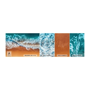 Muestra de fotomural autoadhesivo Deluxe Sticker - Siempre a la par - Paisaje, Mar, Playa - 100x30 cm