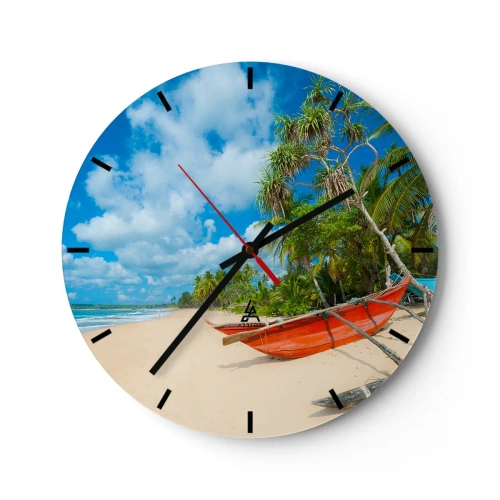 Reloj de pared - Reloj de vidrio - El encanto de los trópicos - 40x40 cm