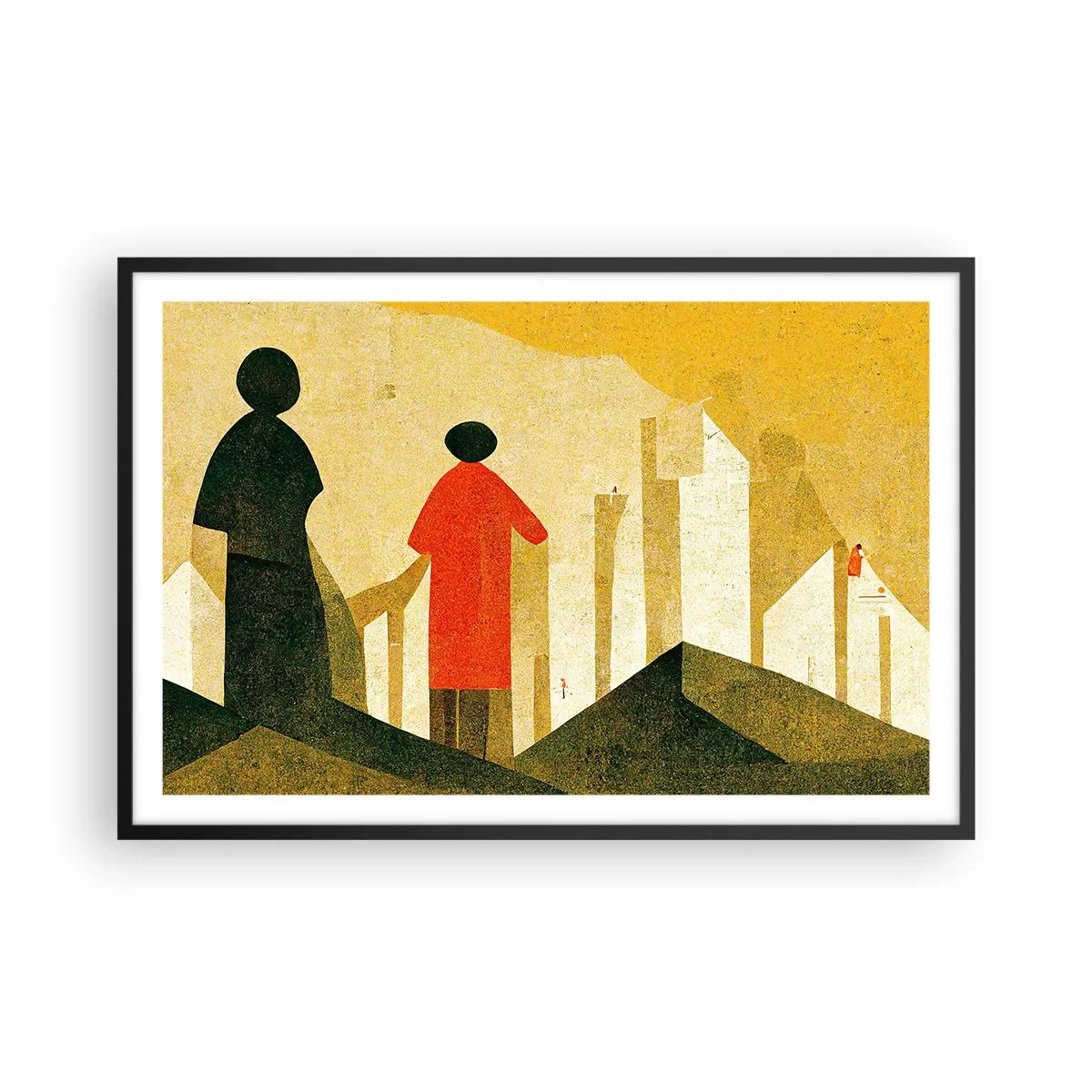 Póster en marco negro - Todavía lejos del destino - 91x61 cm