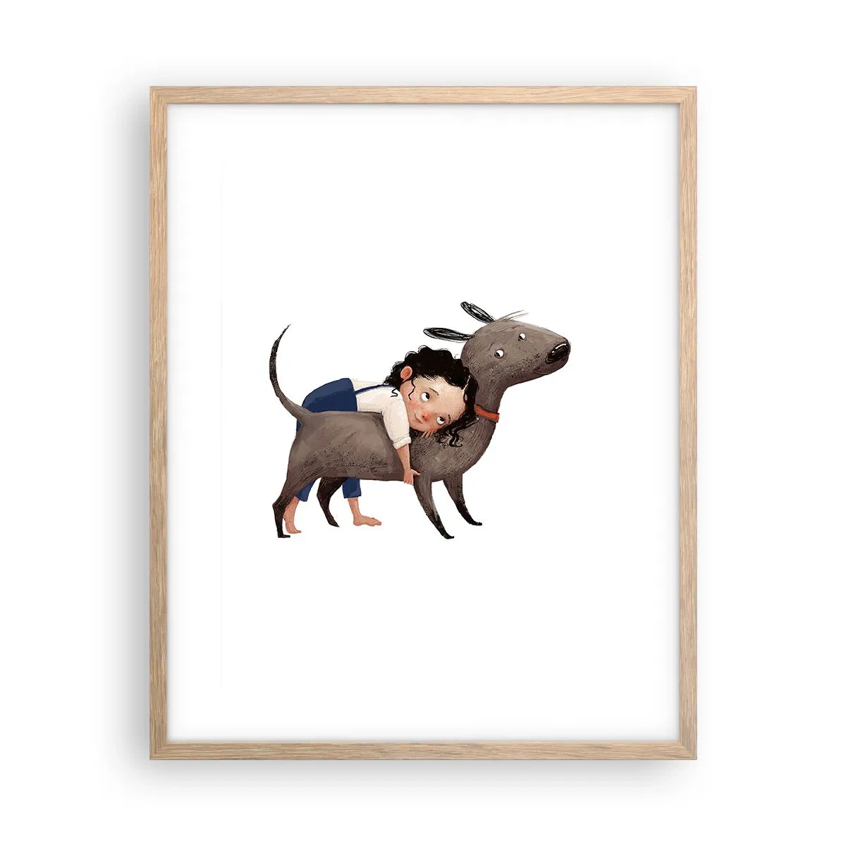 Póster en marco roble claro - Mejores amigos - 40x50 cm