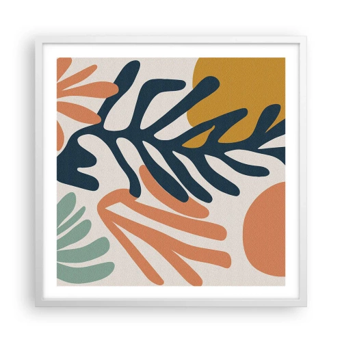 Póster en marco blanco - Mares de coral - 60x60 cm