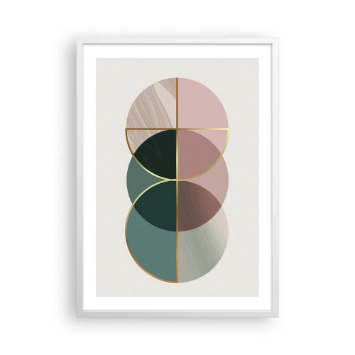 Póster en marco blanco - Círculo tras círculo... - 50x70 cm