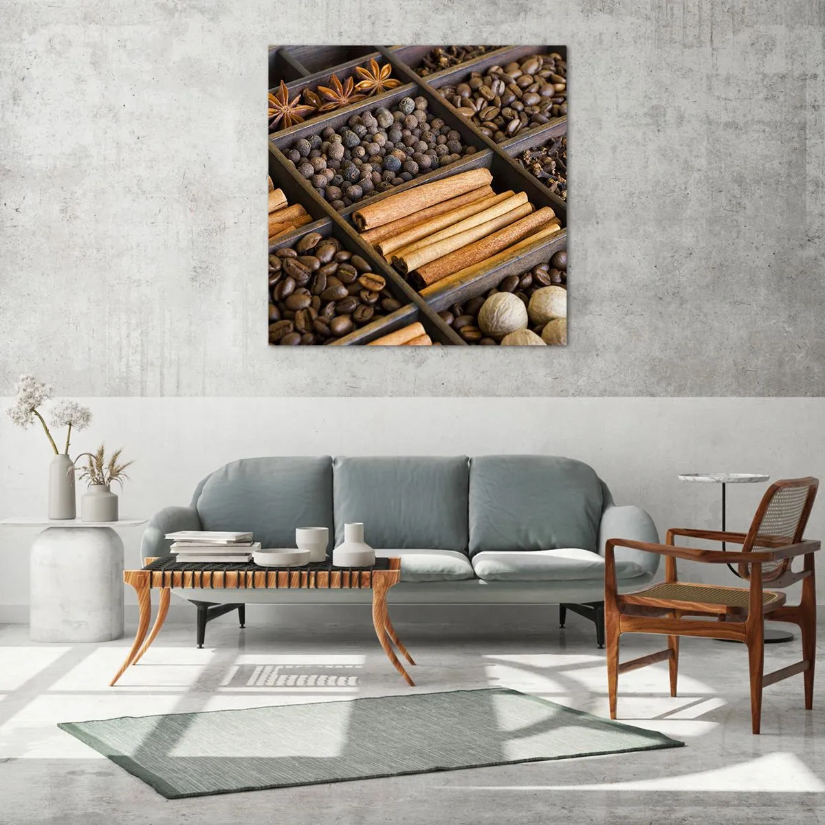 Cuadro sobre vidrio - Impresiones sobre Vidrio - Un tesoro de aromas - 50x50 cm