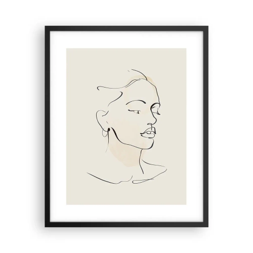 Póster en marco negro - Líneas que muestran seguridad - 40x50 cm