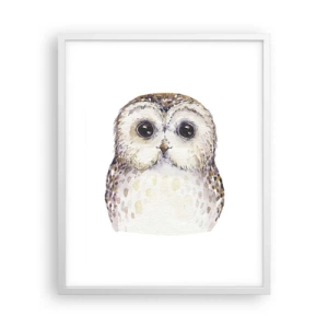 Póster en marco blanco - Mírame a los ojos - 40x50 cm