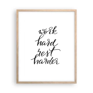 Póster en marco roble claro - Balance de vida - 40x50 cm