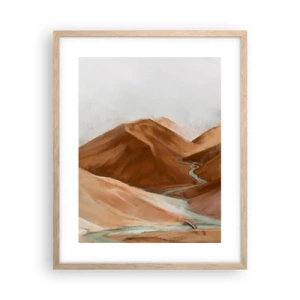 Póster en marco roble claro - Ruta hacia la fuente - 40x50 cm