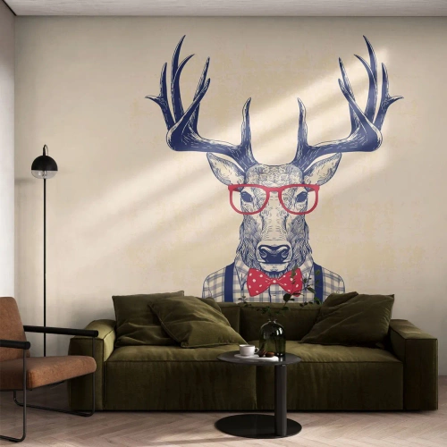Fotomural Autadhesivo Deluxe Sticker - Una extravagancia lúdica - Abstracción, Ciervo, inconformista - 350x256 cm