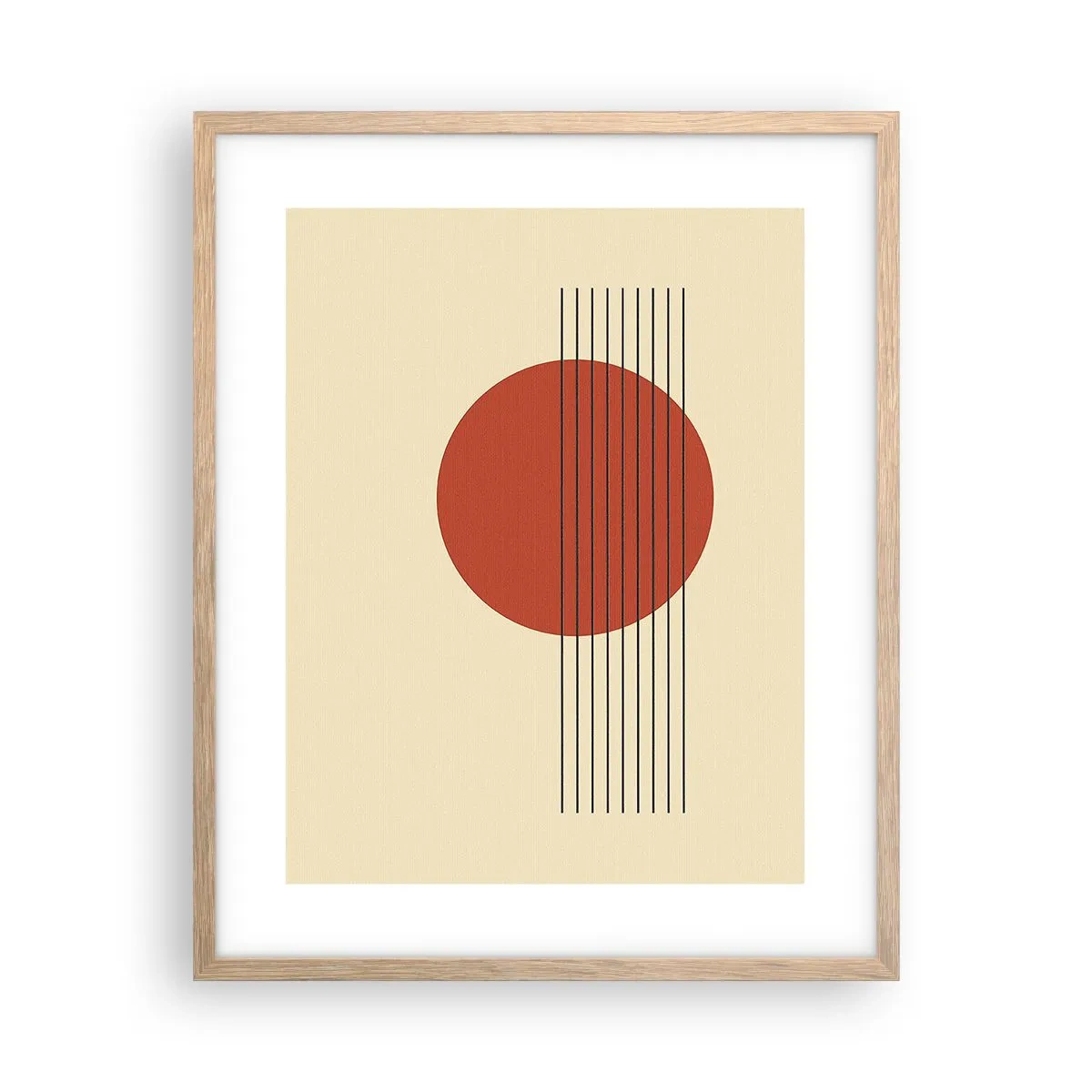 Póster en marco roble claro - Cruzando el círculo - 40x50 cm