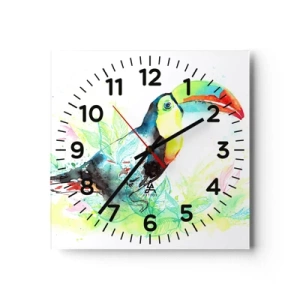 Reloj de pared - Reloj de vidrio - Colorido como América del Sur - 40x40 cm