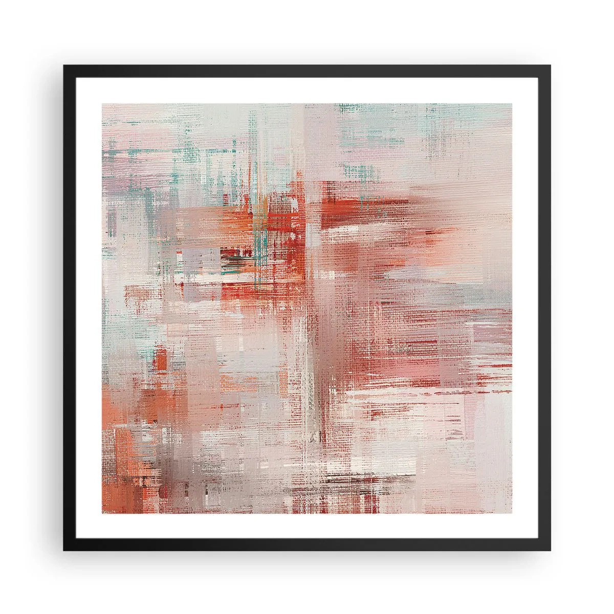 Póster en marco negro - Niebla rosa - 60x60 cm