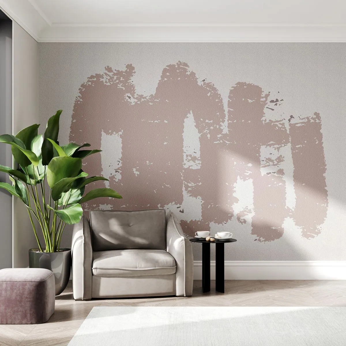 Fotomural Autadhesivo Deluxe Sticker - Abstracción en rosa suave - Abstracción, Vacío, Minimalismo - 150x105 cm