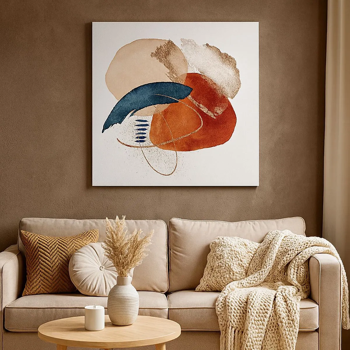 Cuadro sobre lienzo - Impresión de Imagen - Composición ovalada - 30x30 cm