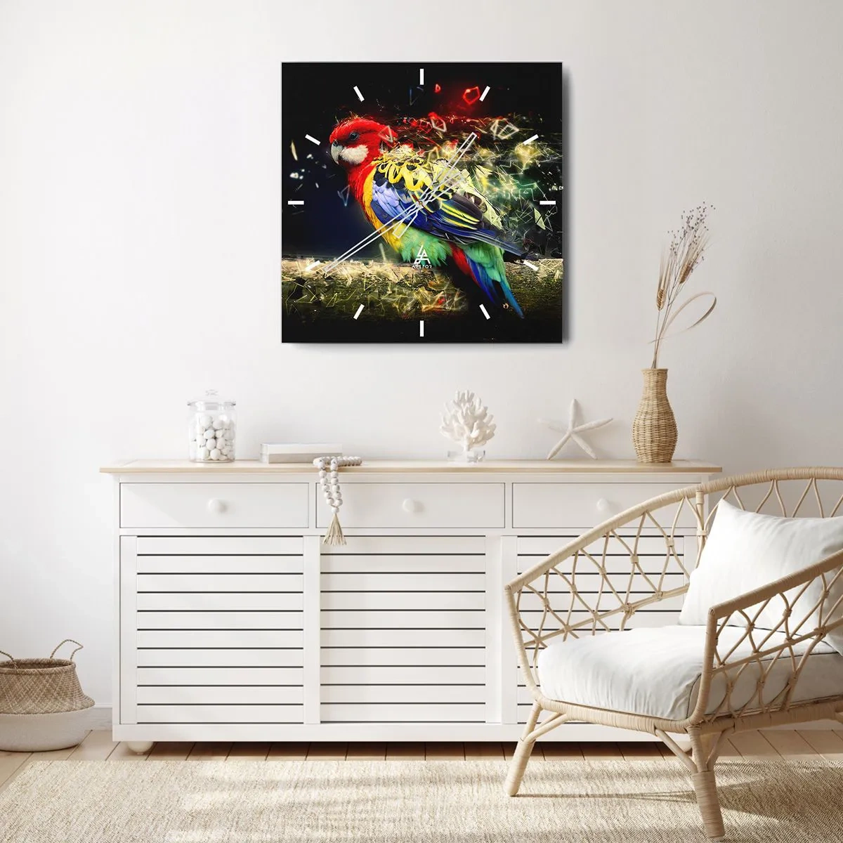 Reloj de pared - Reloj de vidrio - Un mensajero del glamour - 40x40 cm