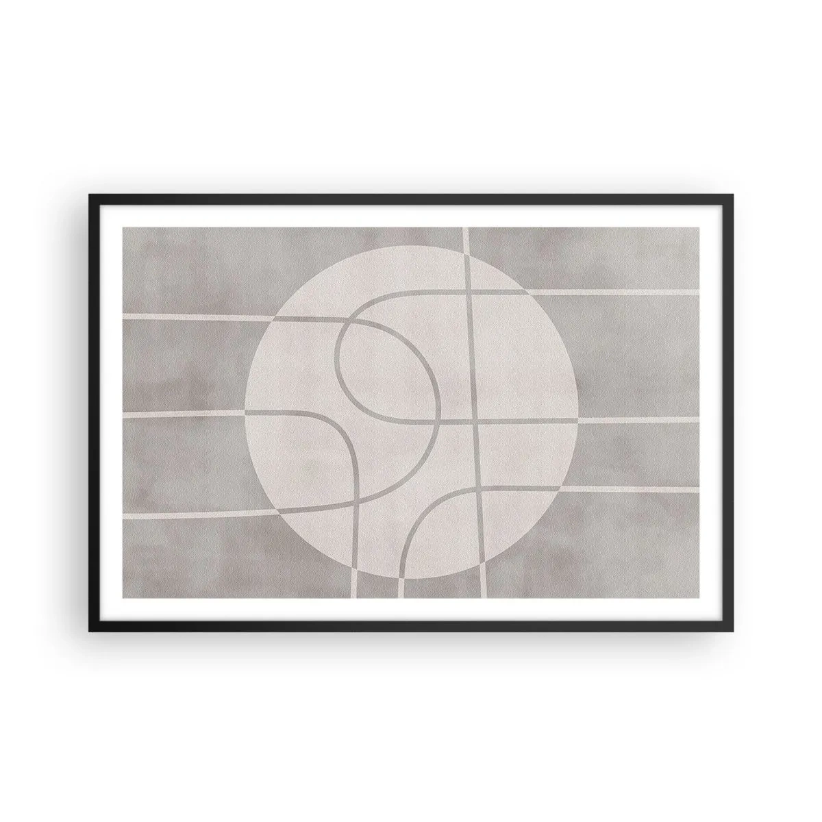 Póster en marco negro - Circular y rectilíneo - 91x61 cm