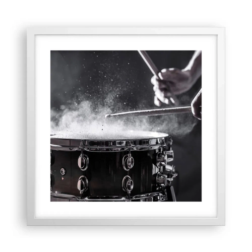 Póster en marco blanco - El pulso de la música - 40x40 cm