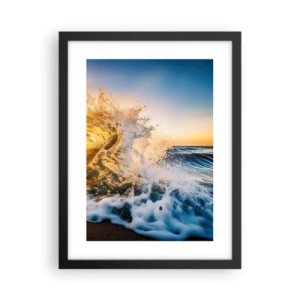 Póster en marco negro - Jugando en la arena - 30x40 cm