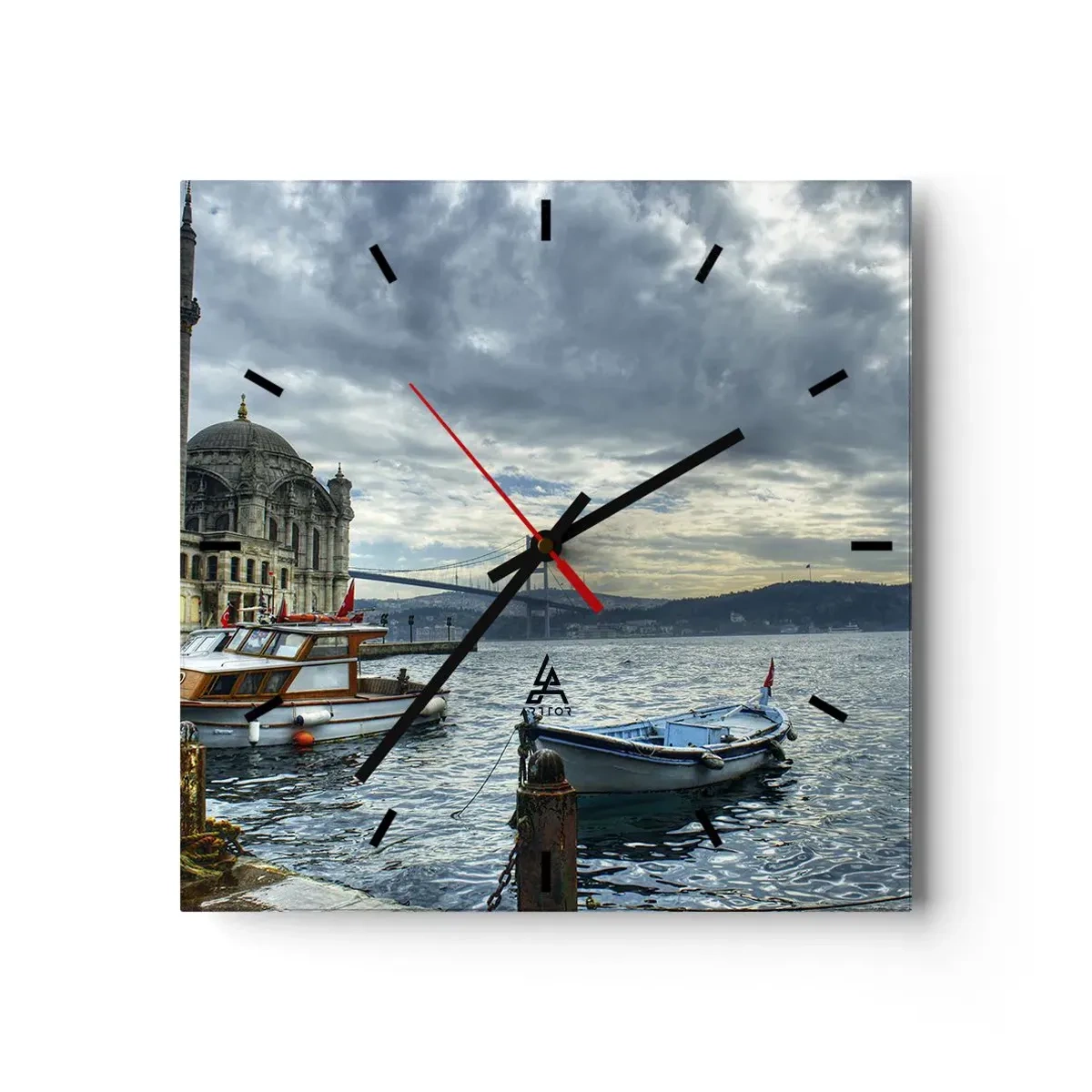 Reloj de pared - Reloj de vidrio - En el límite del mundo - 40x40 cm