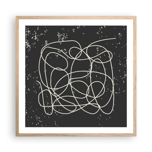 Póster en marco roble claro - Pensamientos errantes - 60x60 cm