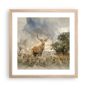 Póster en marco roble claro - Dignidad - fuerza - encanto - 40x40 cm