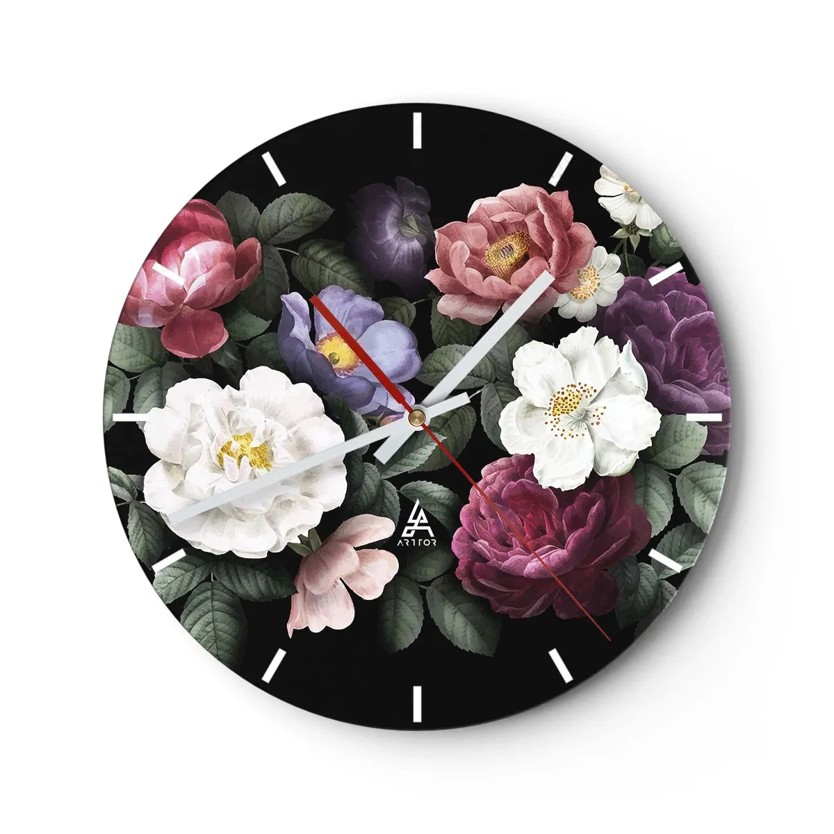 Reloj de pared - Reloj de vidrio - De un jardín inglés - 40x40 cm