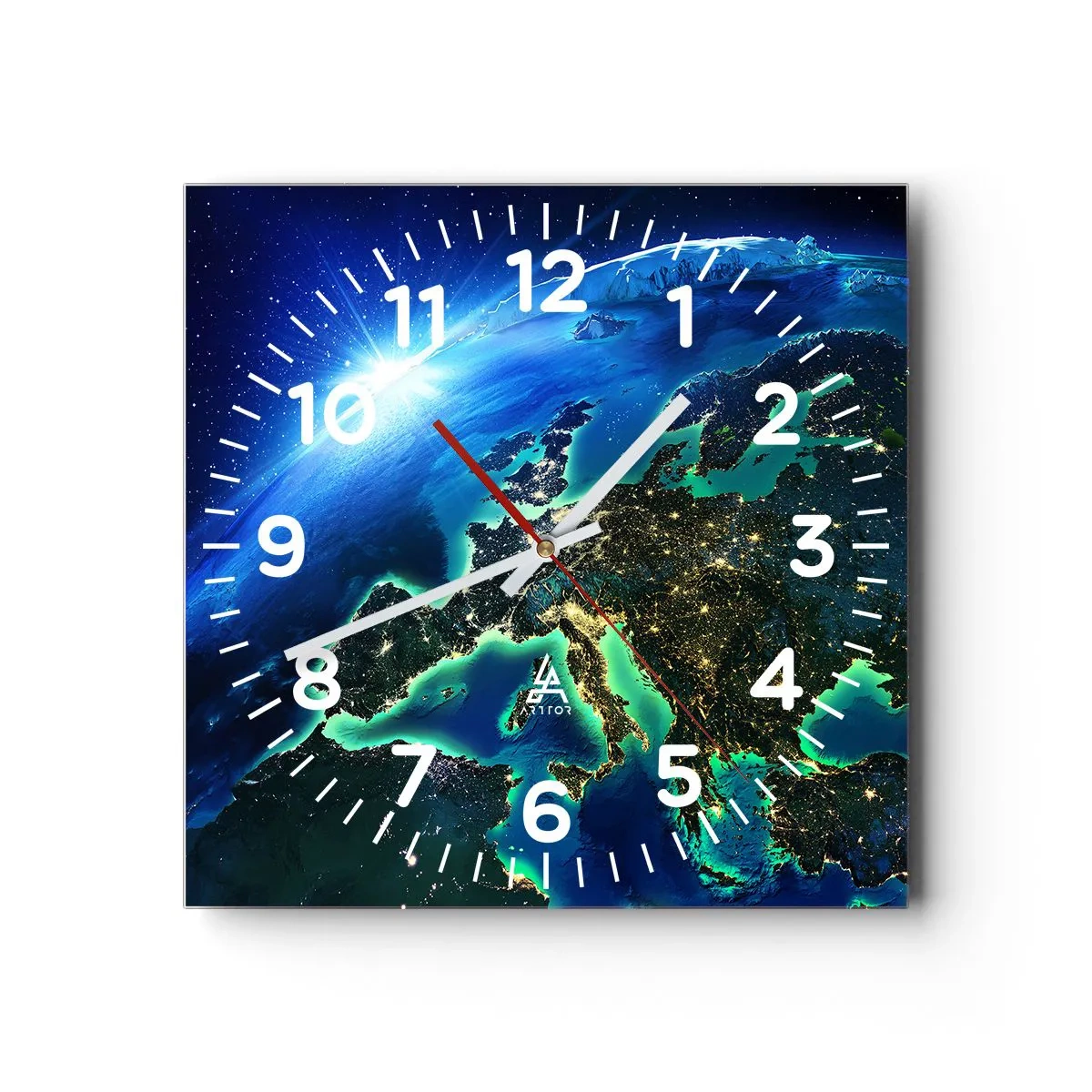 Reloj de pared - Reloj de vidrio - Una Europa resplandeciente - 30x30 cm