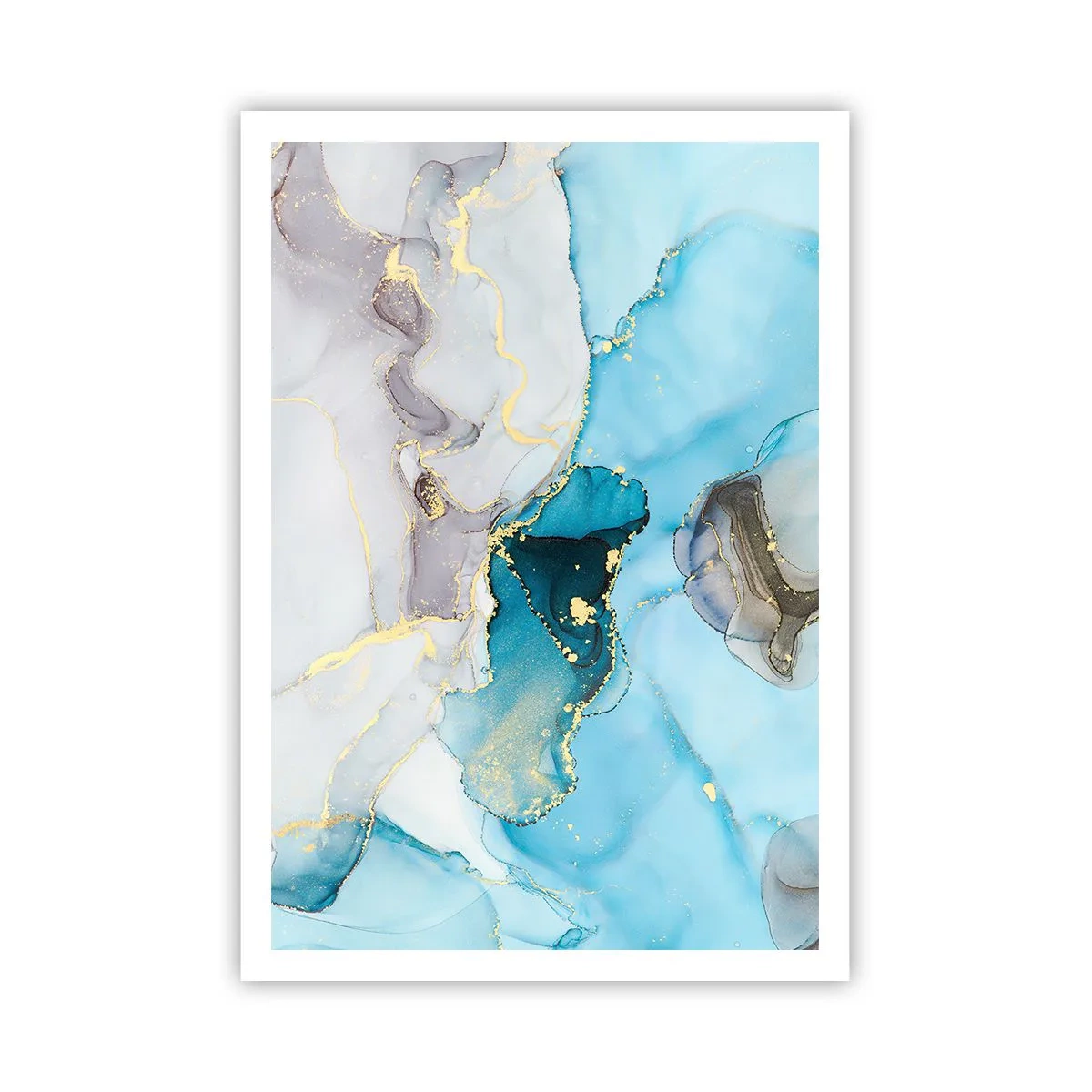 Póster - Un estudio del encuentro entre el gris y el turquesa - 70x100 cm